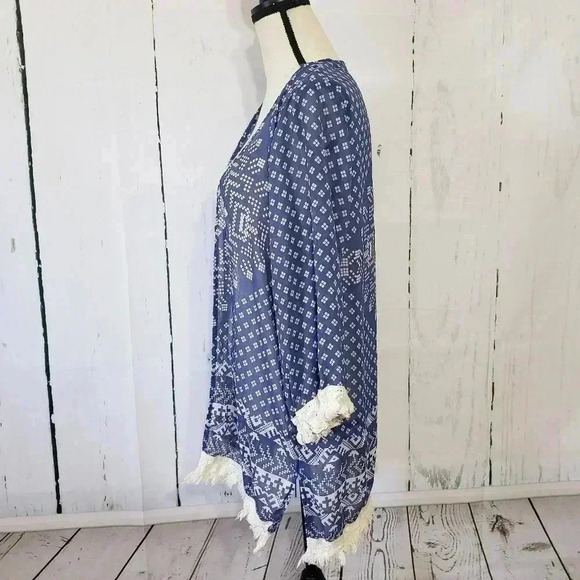 Jolt Boho Fringe Beach Cover Kimono - Picture 2 of 5